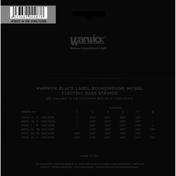 Warwick 41311 ML 5C Black Label